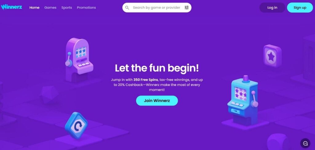 Winnerz Casino Website Homepage