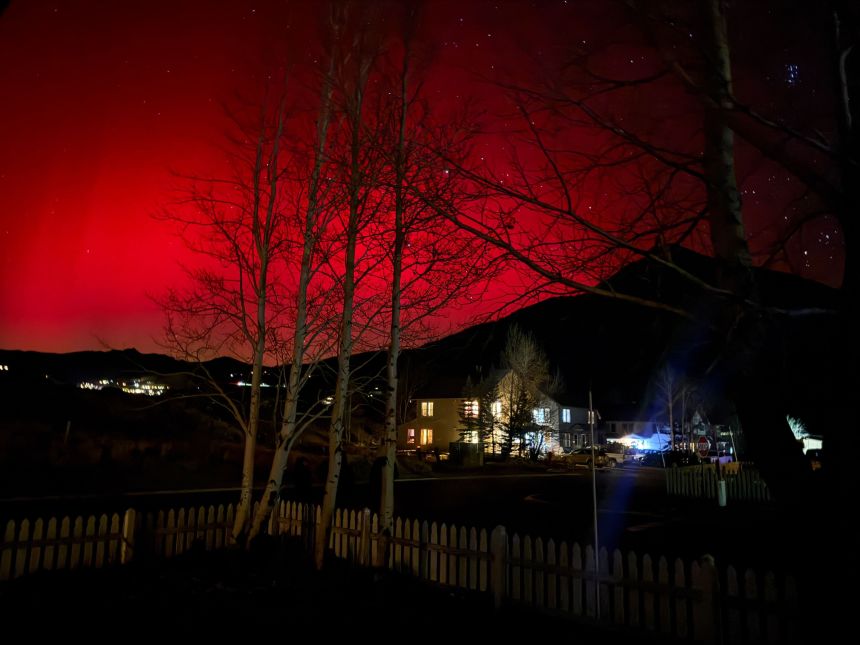 An aurora seen in Crested Butte, Colorado on Tuesday night.