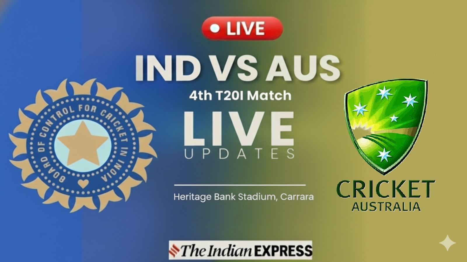 IND vs AUS 4th T20 Live Cricket Score