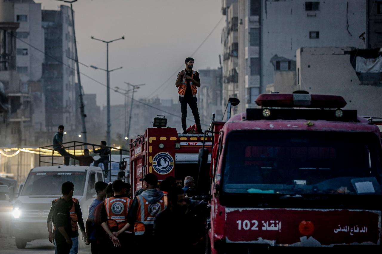 A view of the destruction after an Israeli attack hits Al-Khodary family house in Gaza City, Gaza on Nov. 22, 2025. (AA Photo)