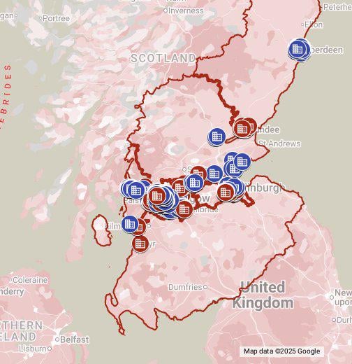 Tower Blocks in Scotland - Map