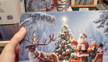 In Switzerland's largest supermarket chain, they sell a cookie box with an AI design (the reindeer has five legs)