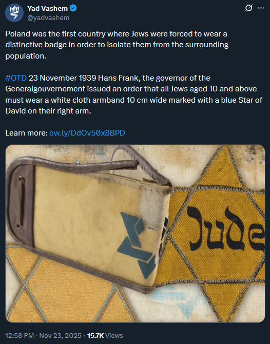 Takiej wypowiedzi od Instytutu Jad Waszem się nie spodziewałem. Znajdź brakującą informację...