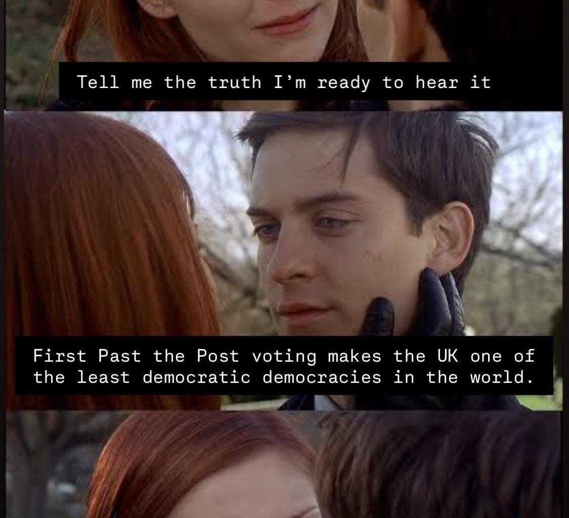 74% of votes don’t matter in a UK GE.