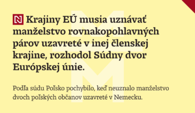 Krajiny EÚ musia uznávať manželstvo rovnakopohlavných párov uzavreté v inej členskej krajine