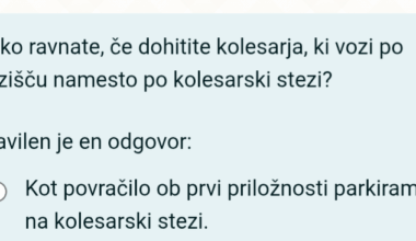 Rešitev za kolesarje, ki vozijo po cesti.