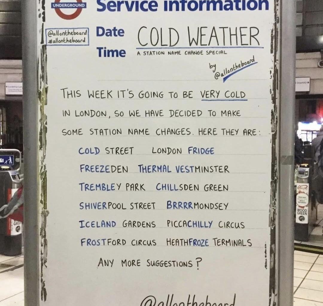 Cold weather, station renaming needed!