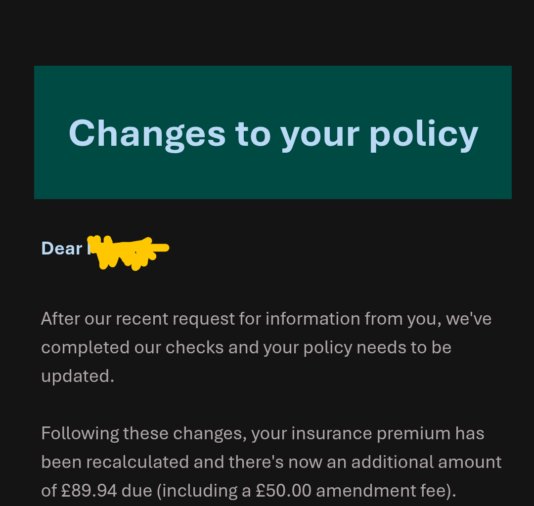 Insurance being chancers?