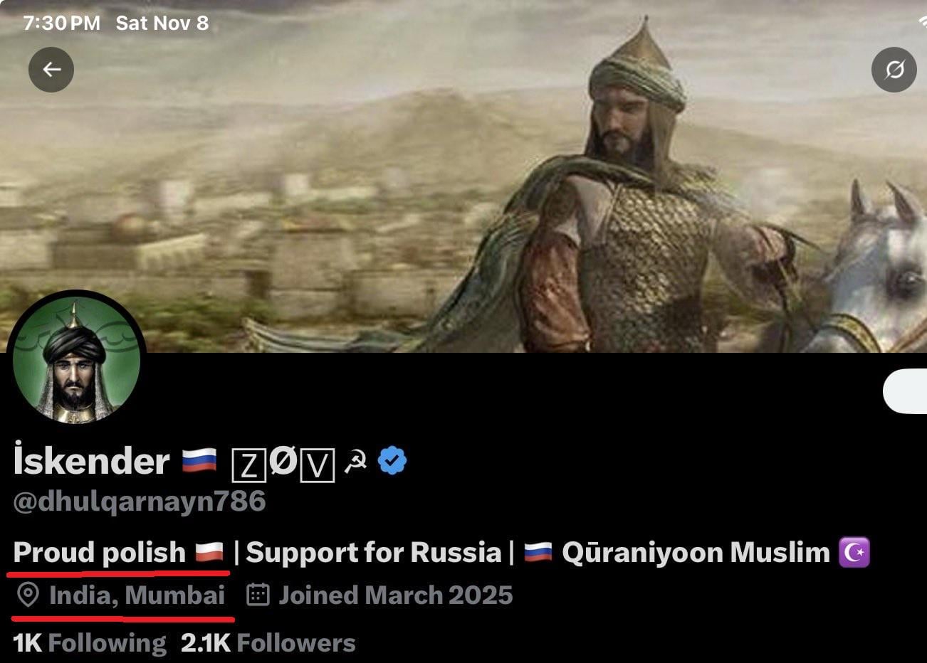 X dawniej znany jako Twitter zaczął pokazywać kraje pochodzenia kont. No i nie zgadniecie skąd pochodzą prorosyjskie konta "Polaków"