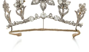 Sotheby’s Royal & Noble Jewels auction opening this week in Geneva, led by a diamond brooch lost by Napoleon and featuring pieces from royals and nobles across Europe, Asia and Africa
