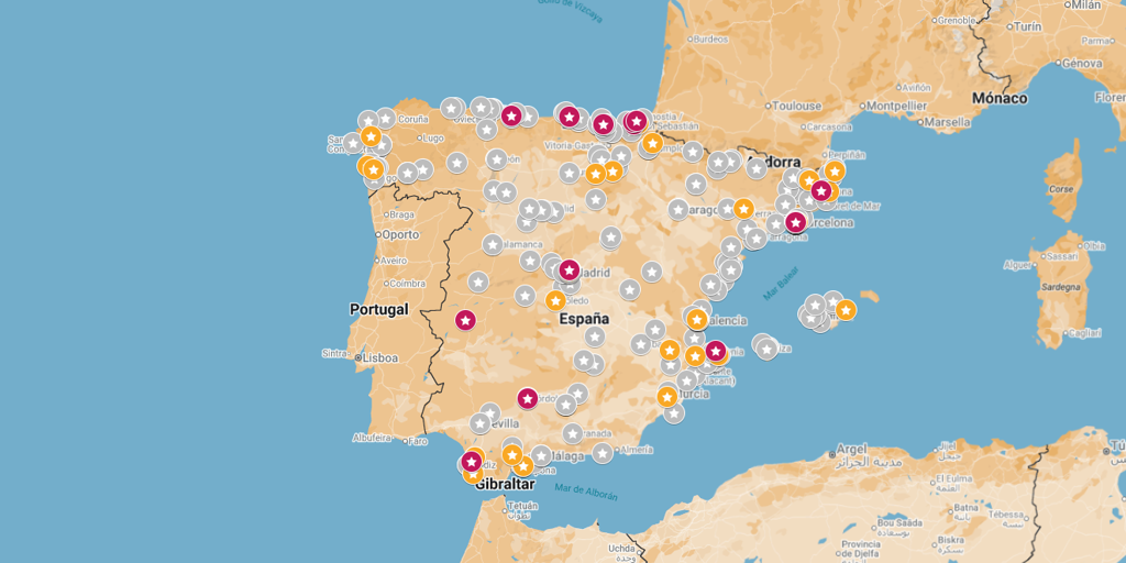 El mapa de todos los restaurantes con estrella Michelin en España en 2026