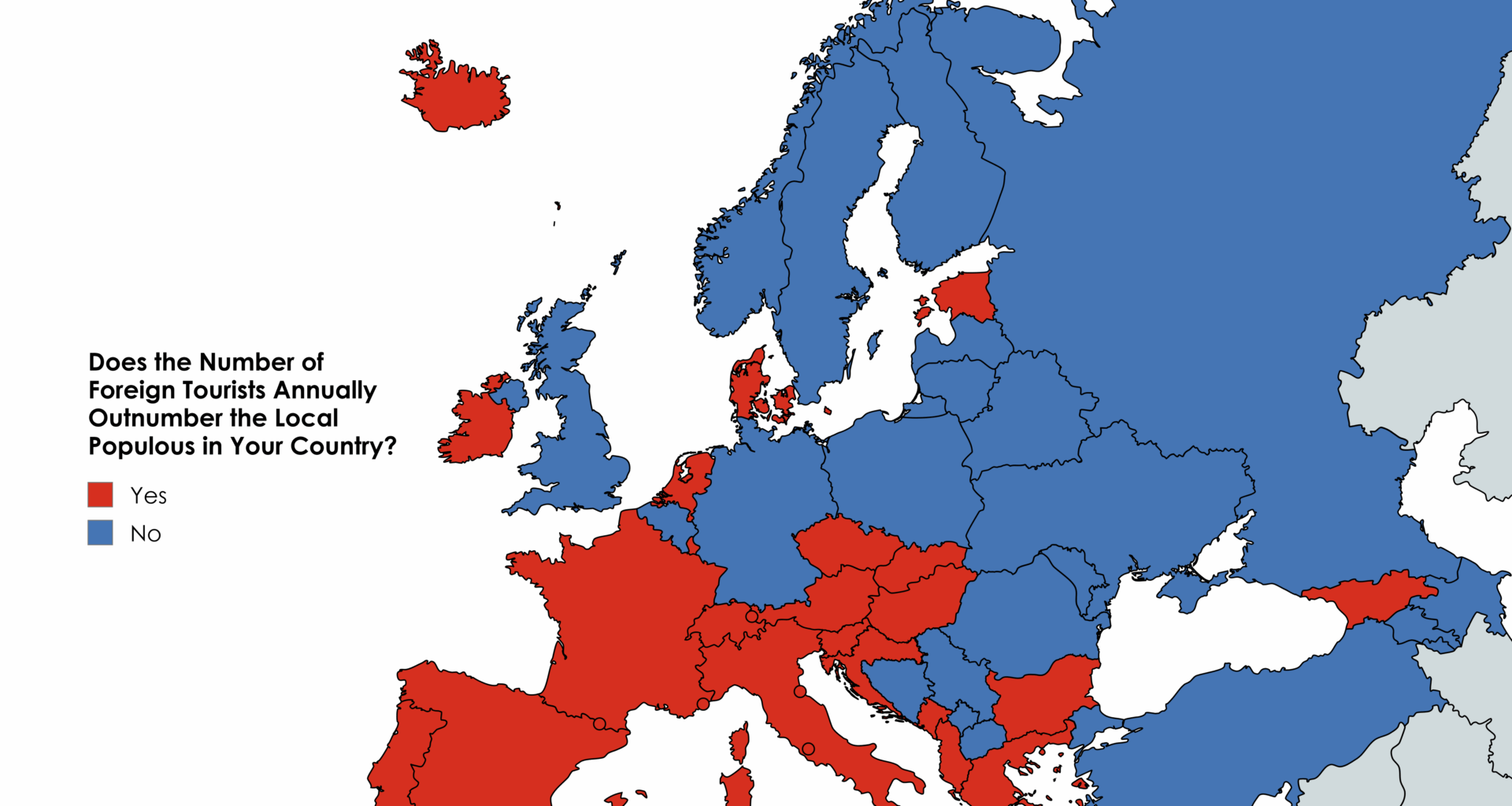 Does the Number of Annual Foreign Tourists Outnumber the Local Population in Your Country? [OC]