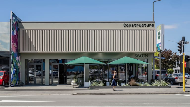 Mitchell Coll also won the National Award for Resene Colour in Design for his work on Constructure Building in Christchurch Central..