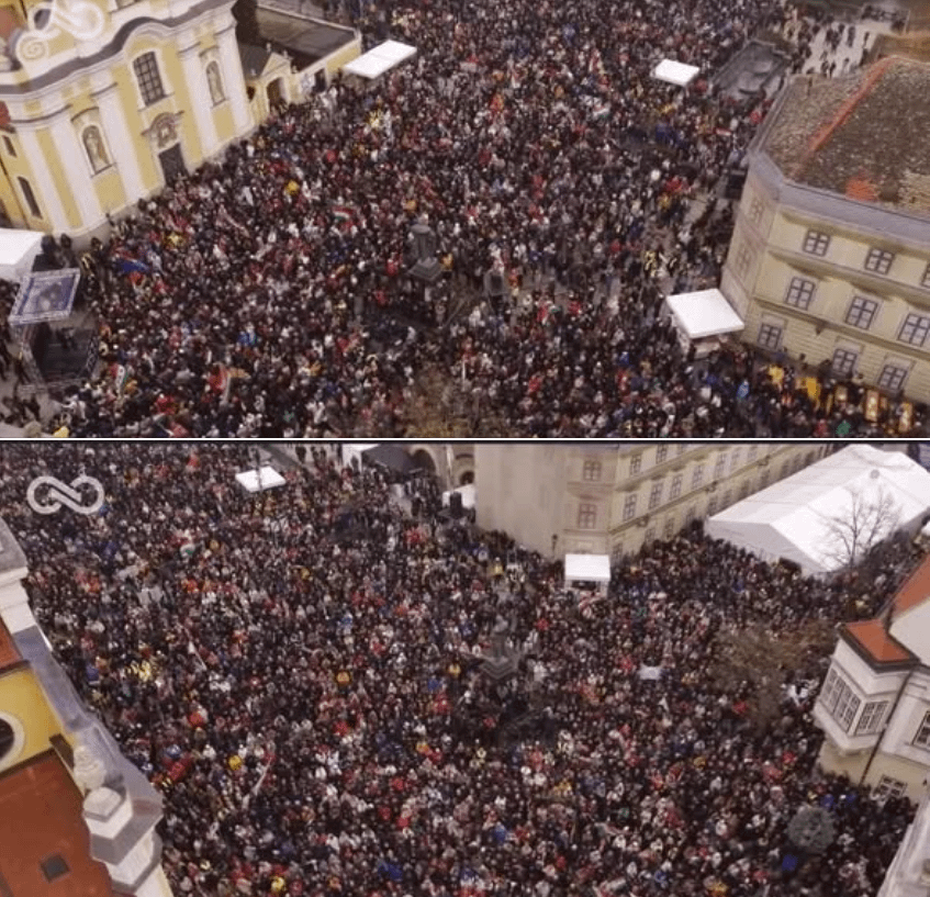 Győri tömeg egy esős, hideg novemberi szombaton