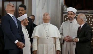 Pope Leo XIV visits the Sultan Ahmed Mosque in Istanbul, Turkey, on November 29, 2025.