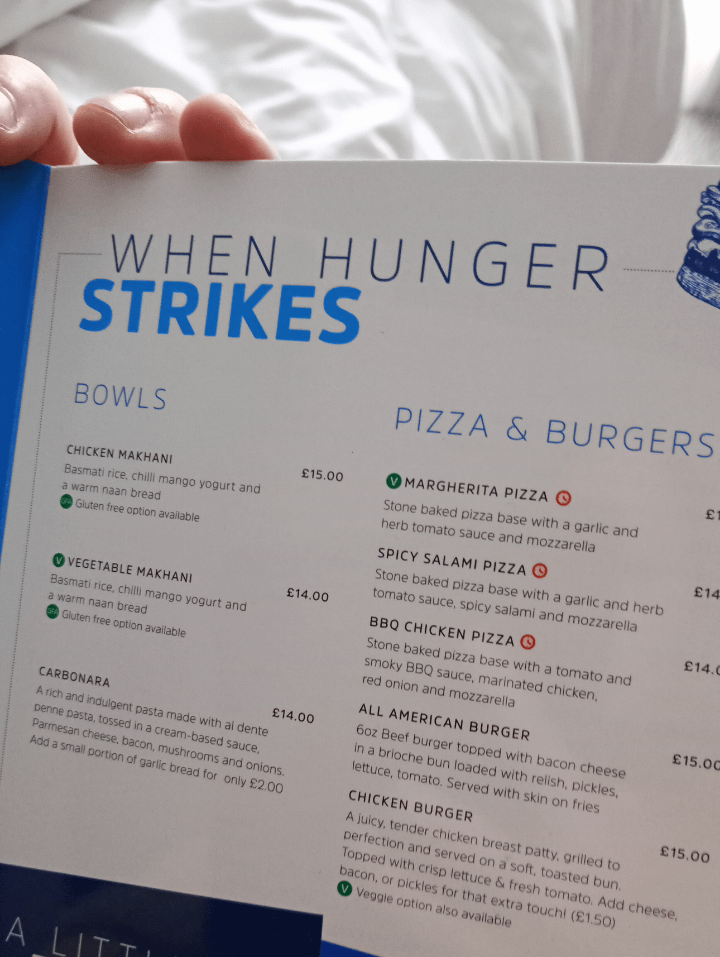 Interesting phrase to use in a Northern Irish hotel menu...