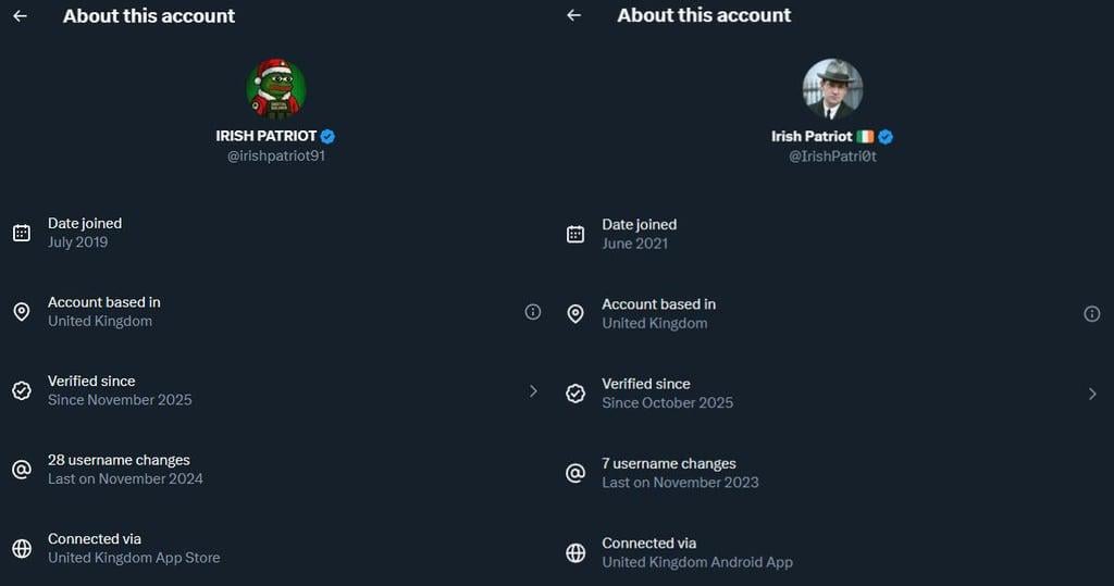 With Twitters latest update, it's funny seeing most of the "Irish patriot" accounts all getting outed as Brits
