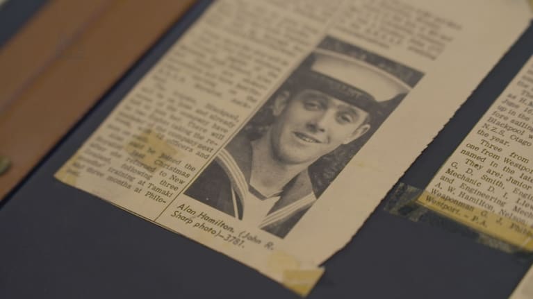 Newspaper clipping of veteran Allan Hamilton.