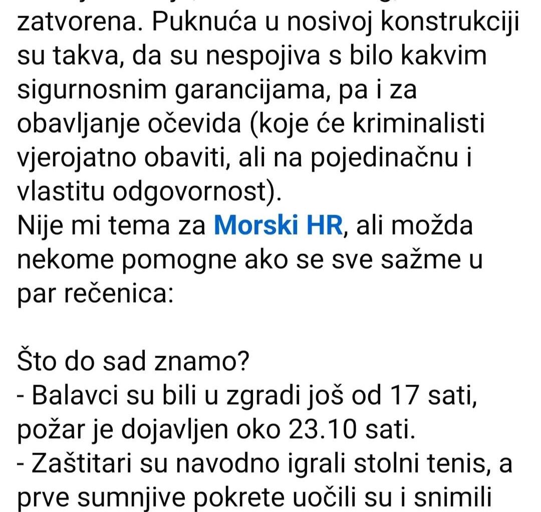 Jurica Gašpar s Morski hr sažima svoja saznanja o požaru Vjesnika