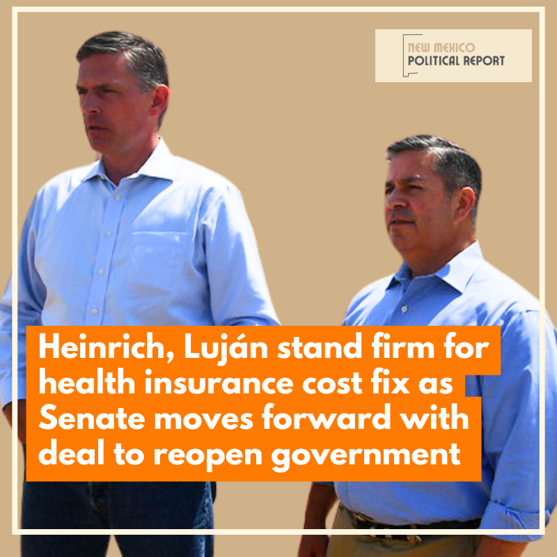 Heinrich, Luján stand firm for health insurance cost fix as Senate moves forward with deal to reopen government