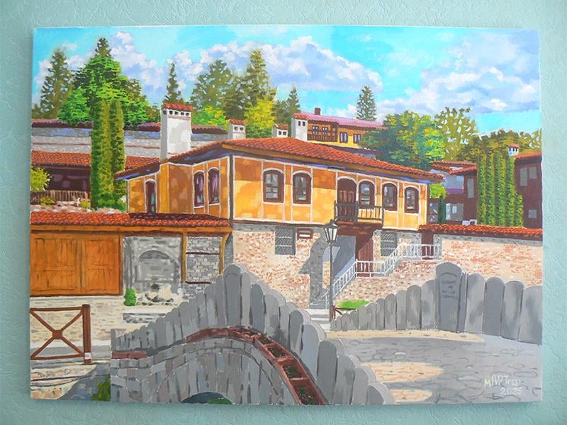 Пейзаж от Копривщица. Платното е 50 на 70 см. Рисувал съм го с маслени бои.