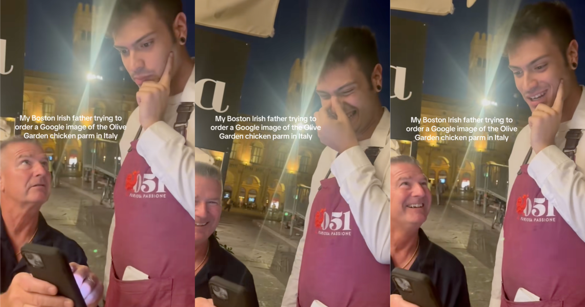 man talking to a waiter