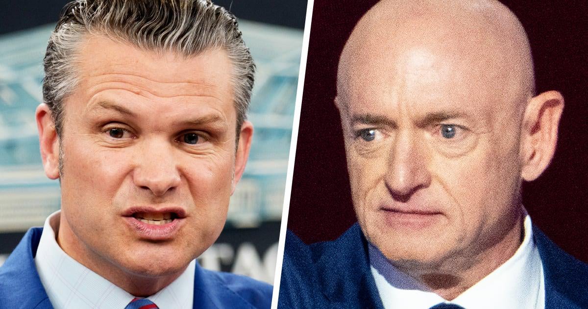 As Pete Hegseth advances retaliatory investigation, Mark Kelly picks up GOP backing