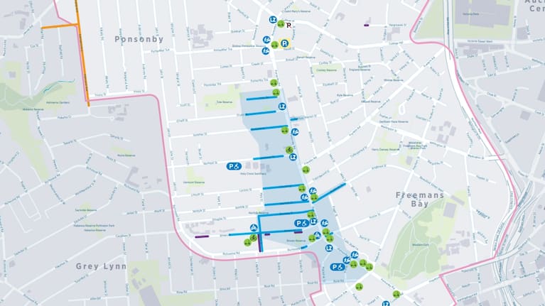 Parking in Ponsonby proposal map