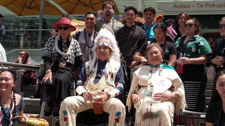 Phil Beaumont and Dr Vivian Ayoungman (front)