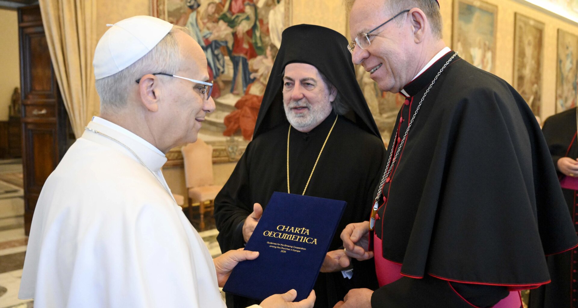 Pope Leo XIV receives European Christian leaders after signing of new Ecumenical Charter