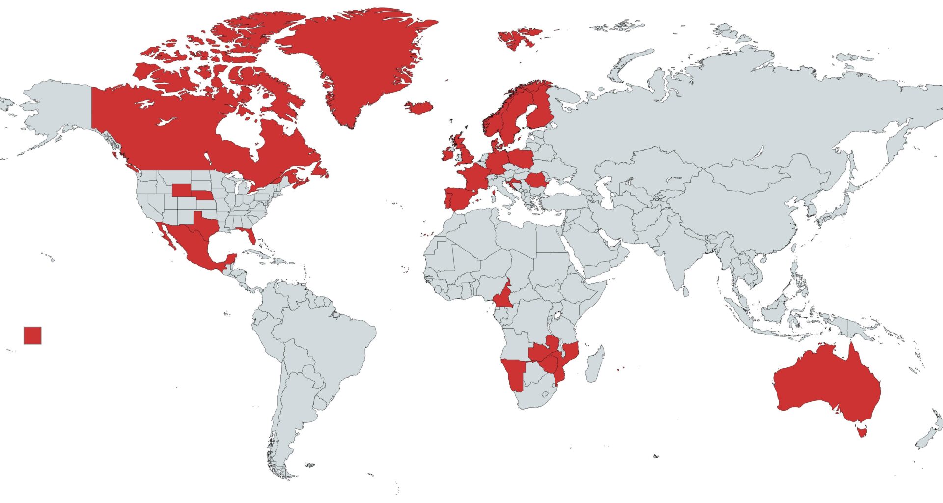 Nak & Æd - Finale. Kort over alle lande (og stater) de har nakket og ædt dyr i løbet af årene