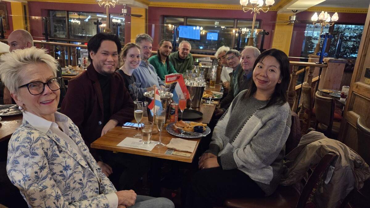 The group meeting at a pub in London on Tuesday night, with conversations conducted mostly in English, the group's common language.