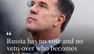 ”The Washington Treaty of 1949 allows any country in the Euro-Atlantic area to join,” Rutte said