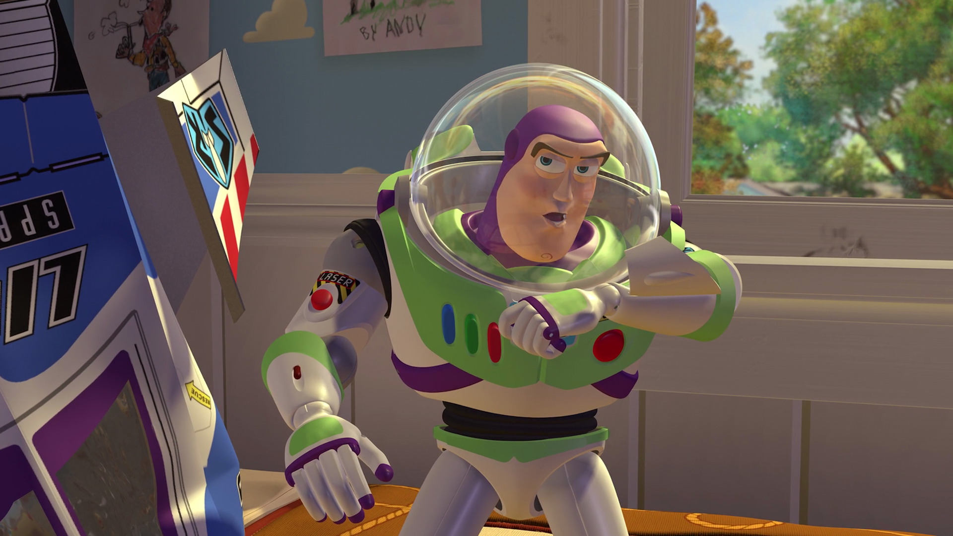 Buzz Lightyear in the movie Toy Story