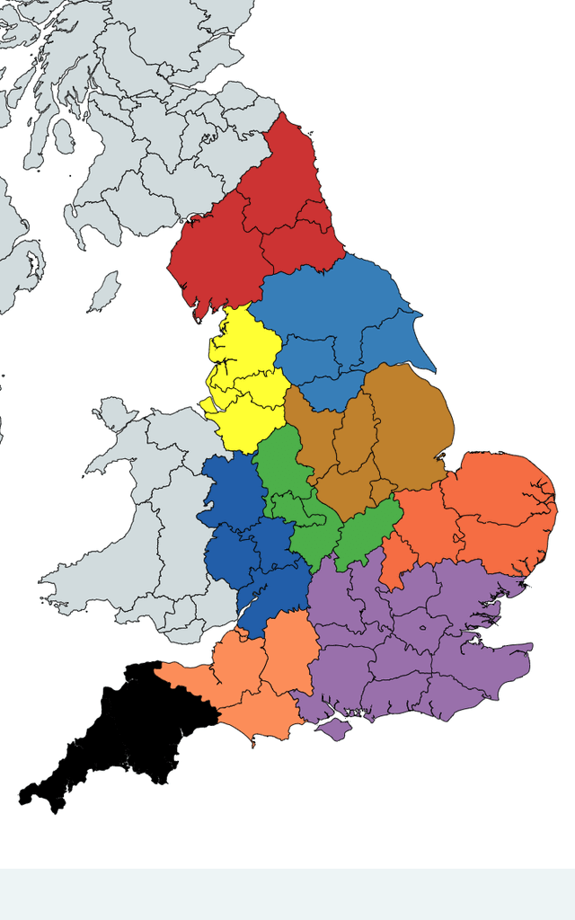 My Crack at Regions of England. Thoughts?