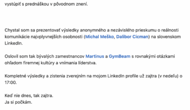 Po natlaku GymBeamu bola zrusena prednaska na konferencii