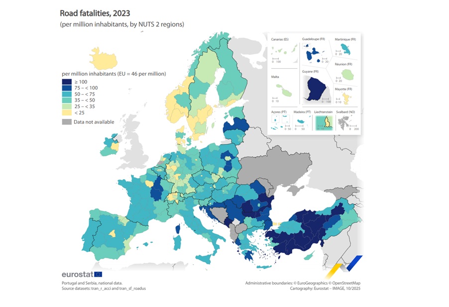 Road deaths in Europe, 2023