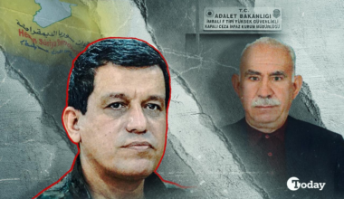 SDF head Mazloum Abdi (L) and PKK leader Abdullah Ocalan (R).