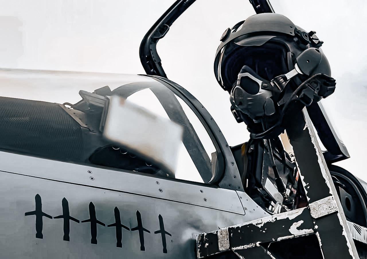 French Dassault Mirage 2000 multirole jet - from the Ukrainian Air Force, with six marking, each representing a downed Russian cruise missile.