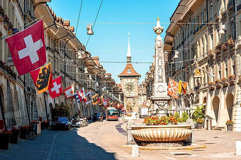 Street view of Bern, Switzerland