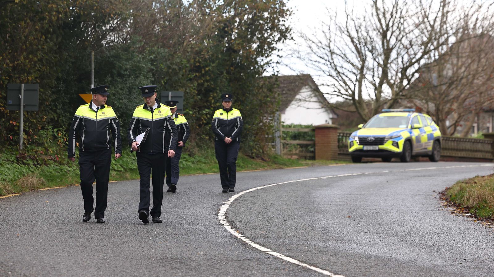 Police at the scene of the crash. Pic: PA
