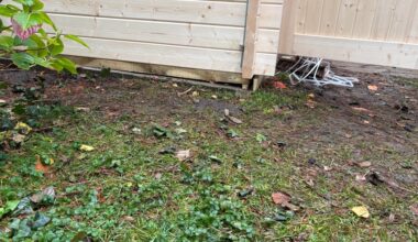 Wie schlimm ist das? Gartenhaus steht vorne auf ner tragenden Minilatte.