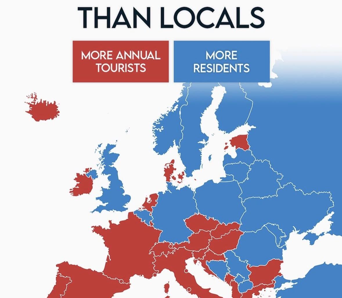 Země, které ročně navštěvuje víc turistů, než jaký je počet obyvatel