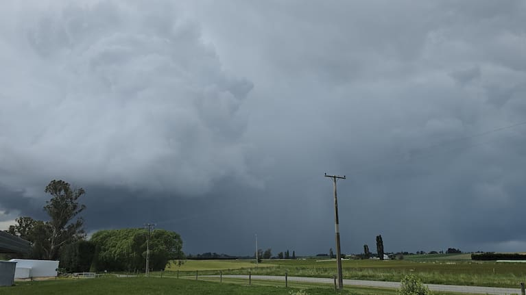 Stormy skies pictured by Frances Stratford in Pareora West, Timaru. 