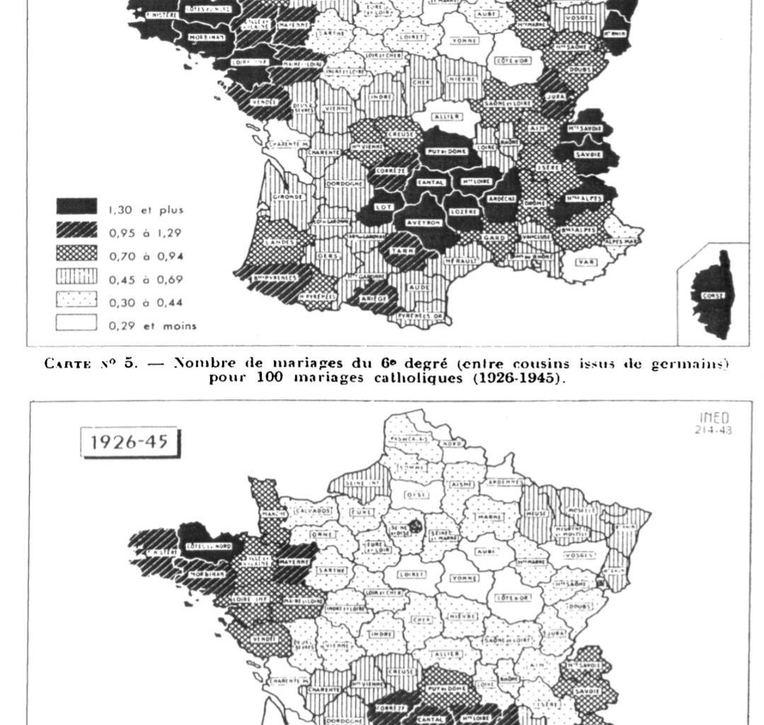 Une carte de la consanguinité en Rance entre 26-45 !