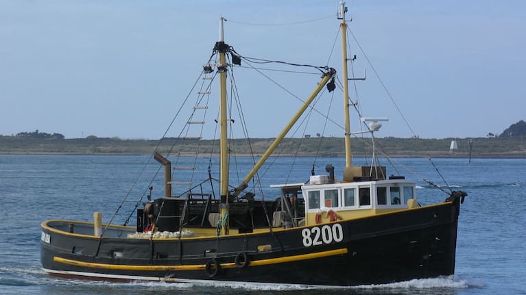 The Golden Lea in its prime, as a commercial oyster dredger for Barnes Oysters in Bluff.