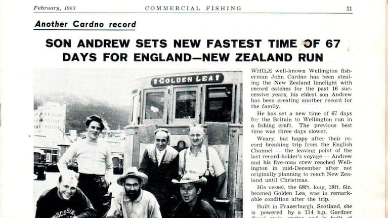 The Golden Lea travelled from England to New Zealand in 1963 in a record-breaking 67 days.