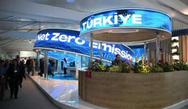 Visitors visit the “Zero Waste” themed country pavilion of the Turkish Directorate of Communications as part of the 29th Conference of the Parties (COP29) to the UN Framework Convention on Climate Change (UNFCCC) in Baku, Azerbaijan on Nov. 12, 2024. (AA Photo)