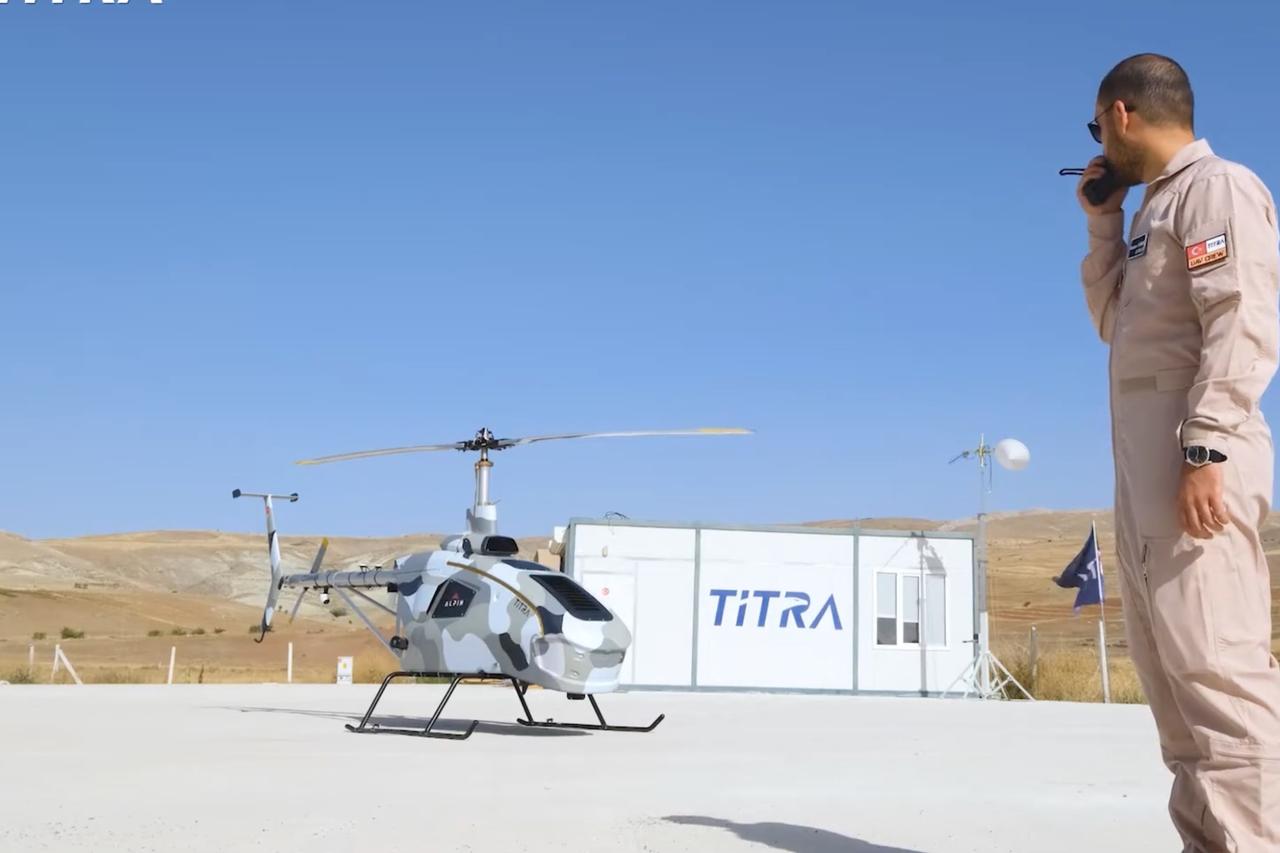 Photo shows Titra Technology’s Alpin, Türkiye’s first unmanned helicopter, accessed on Nov. 25, 2025. (AA Photo)