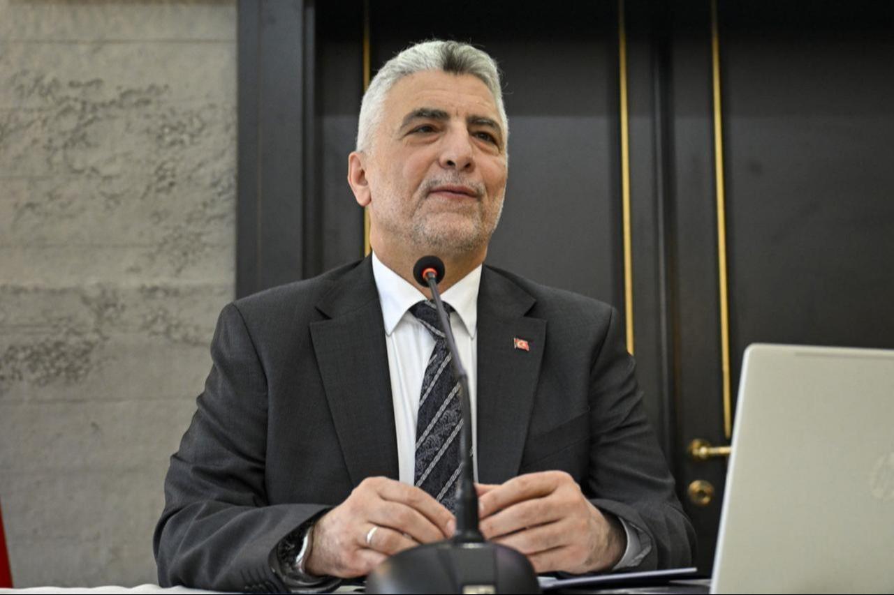 Türkiye's Trade Minister Omer Bolat delivers a speech at the Century of Türkiye Conference, organized by the Turkish Parliamentarians Association Branch in Istanbul, Türkiye, on Feb. 16, 2025. (AA Photo)